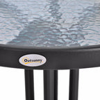 Sodo stalas Balkono stalas Bistro stalas Stiklinis stalas Pagalbinis stalas Metalas + saugus stiklas ∅60xH70cm