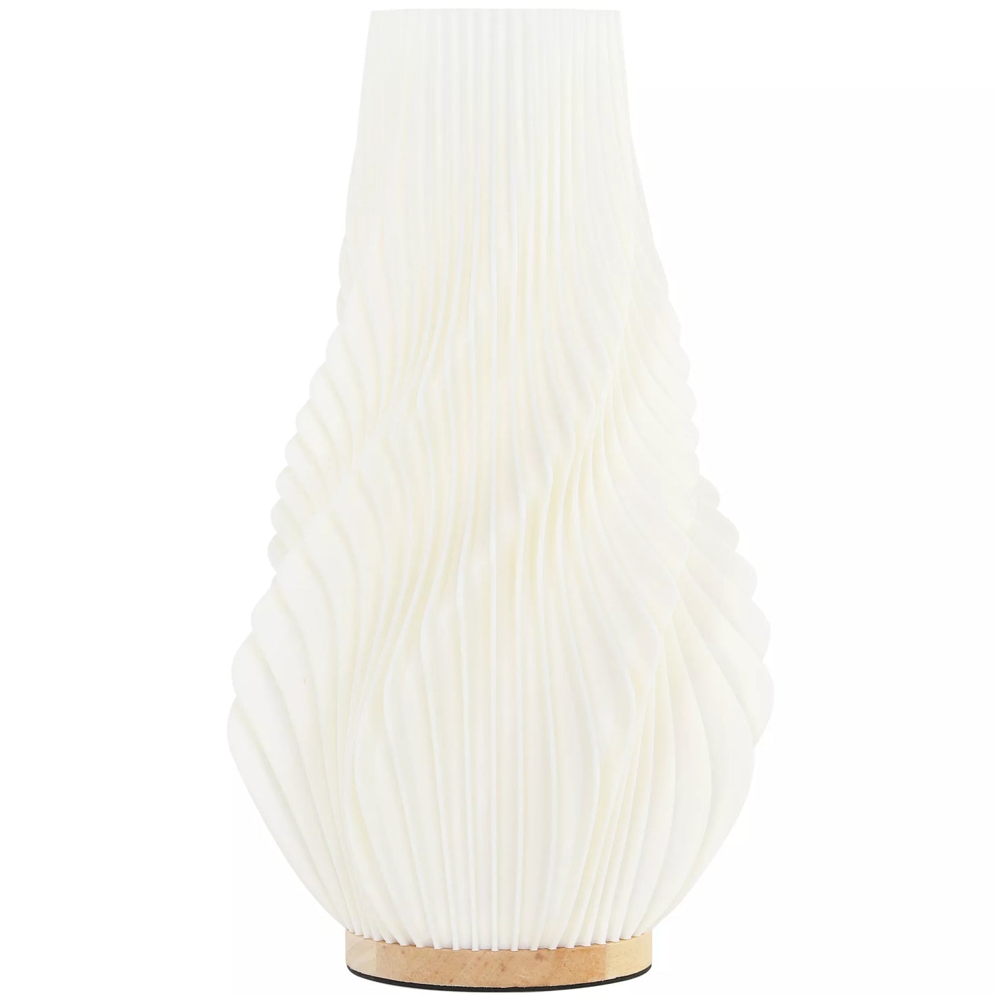 Išmanioji stalinė lempa su programėlės valdymu, Alexa suderinama, plastikas, medis, balta