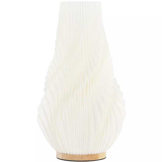 Išmanioji stalinė lempa su programėlės valdymu, Alexa suderinama, plastikas, medis, balta