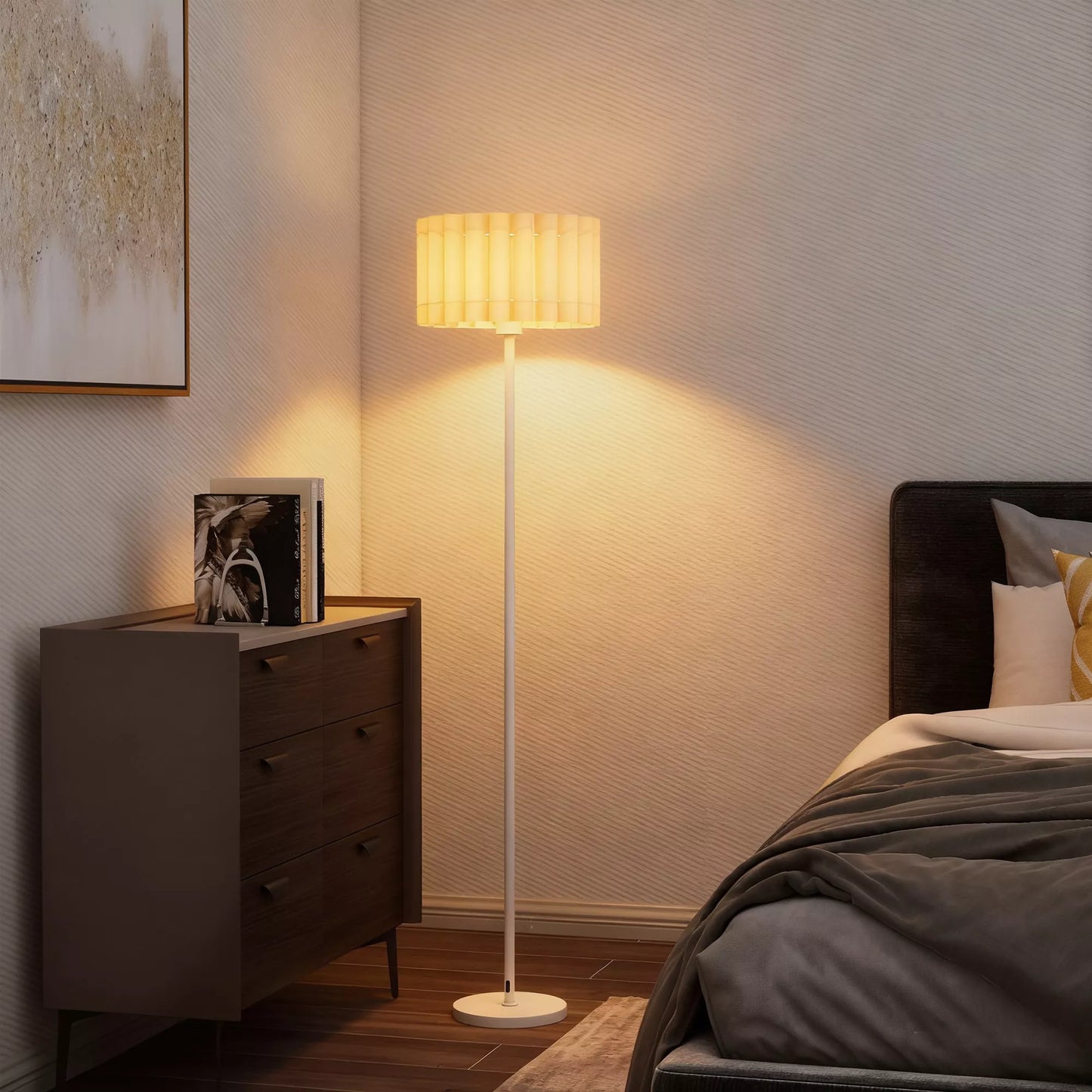 Retro stiliaus grindintuvas, plastikinis gaubtas, kojinis jungiklis, metalinis strypas, baltas