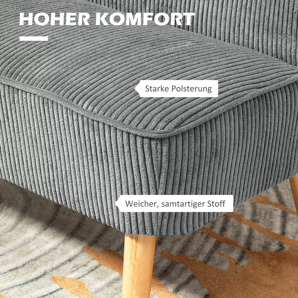 Dvivietė sofa, poliesteris, 117 x 56,5 x 77 cm, pilka