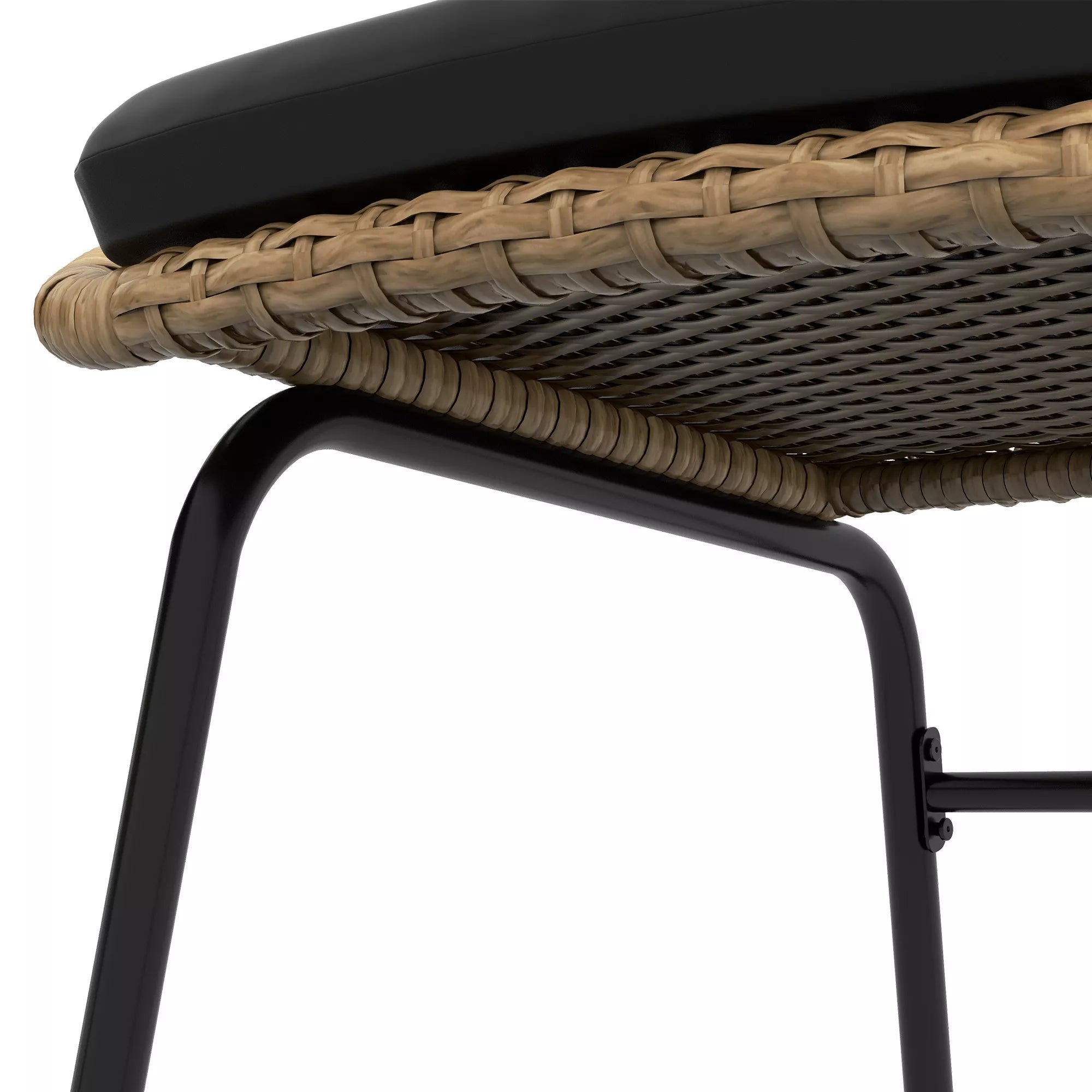 Rattan terasos komplektas, sodo baldų komplektas, 2 kėdės ir stalas, geltonos spalvos