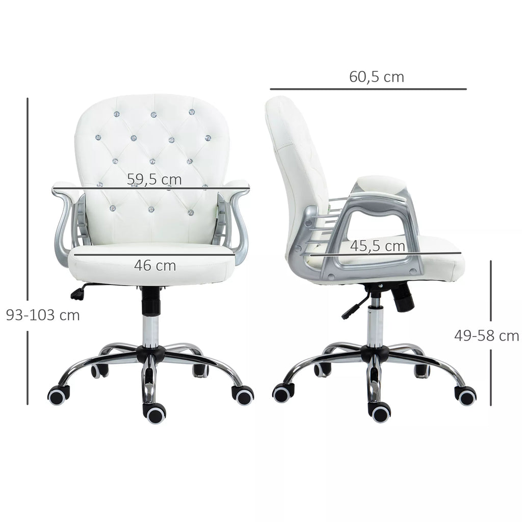 Biuro kėdė ergonomiška su porankiais iki 120 kg, balta