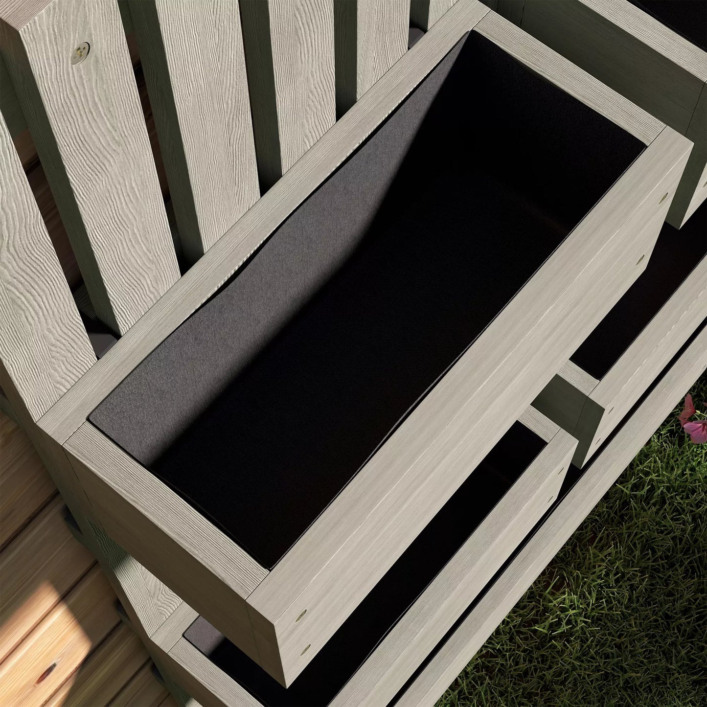 Aukštas medinis lysvė, reguliuojama lysvė su grotelėmis, šiltnamis, sodo lysvė 60x16x100 cm, pilka