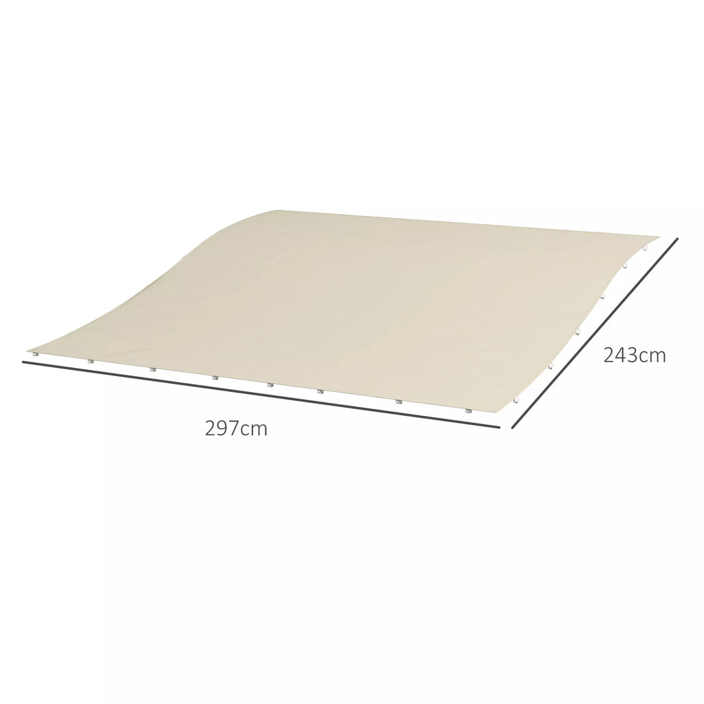 Markizės atsarginis stogas. Atsarginis stogas markizei, atsparus oro sąlygoms, 297 cm x 243 cm, smėlio spalvos