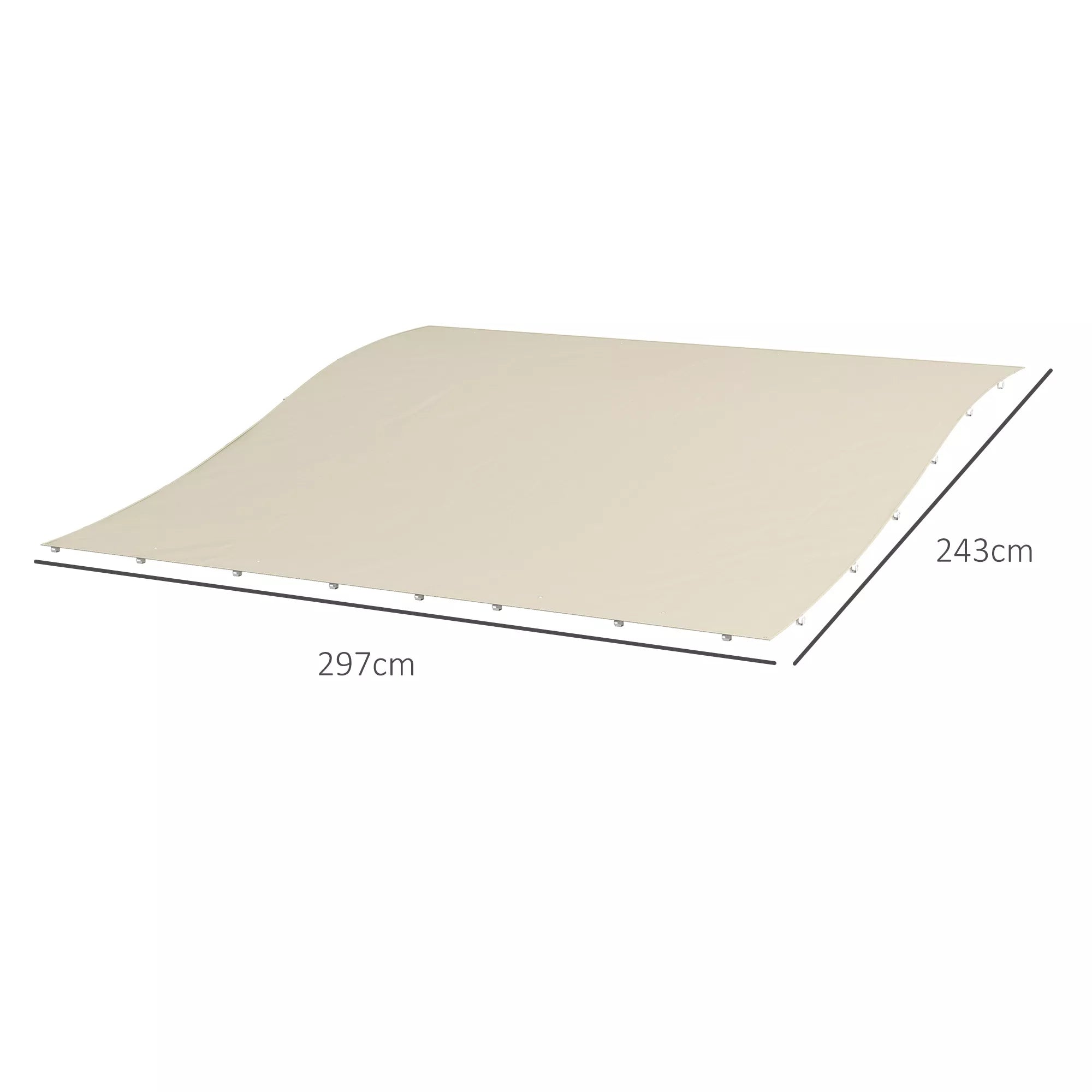 Markizės atsarginis stogas. Atsarginis stogas markizei, atsparus oro sąlygoms, 297 cm x 243 cm, smėlio spalvos