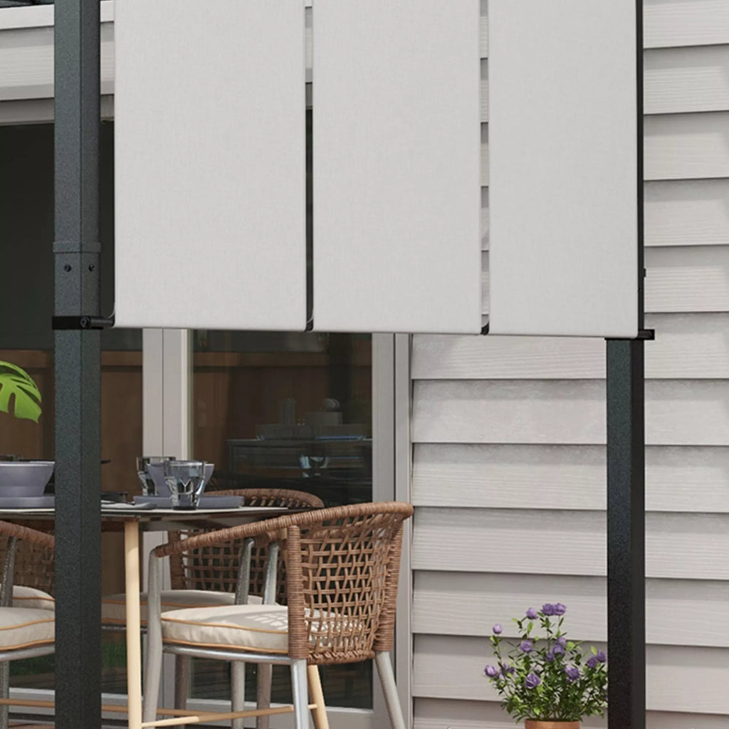 Markizė nuo saulės. Pergola, atspari oro sąlygoms, su tvirtinimo detalėmis, 3 x 3,5 m, tamsiai pilka