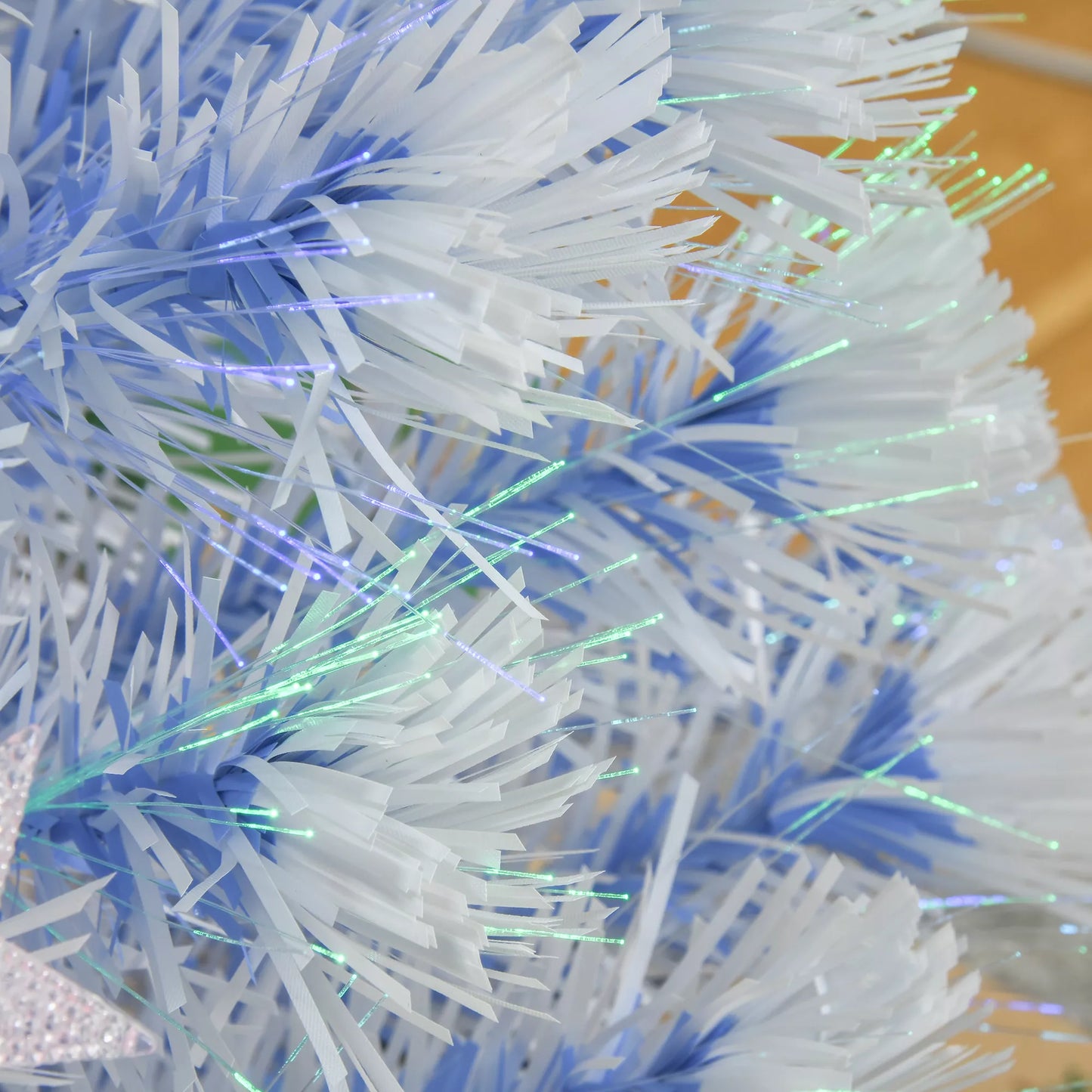 Dirbtinė Kalėdų eglutė su 3 LED lemputėmis, PVC ir metalo, balta+mėlyna, Ø60 x 120 cm