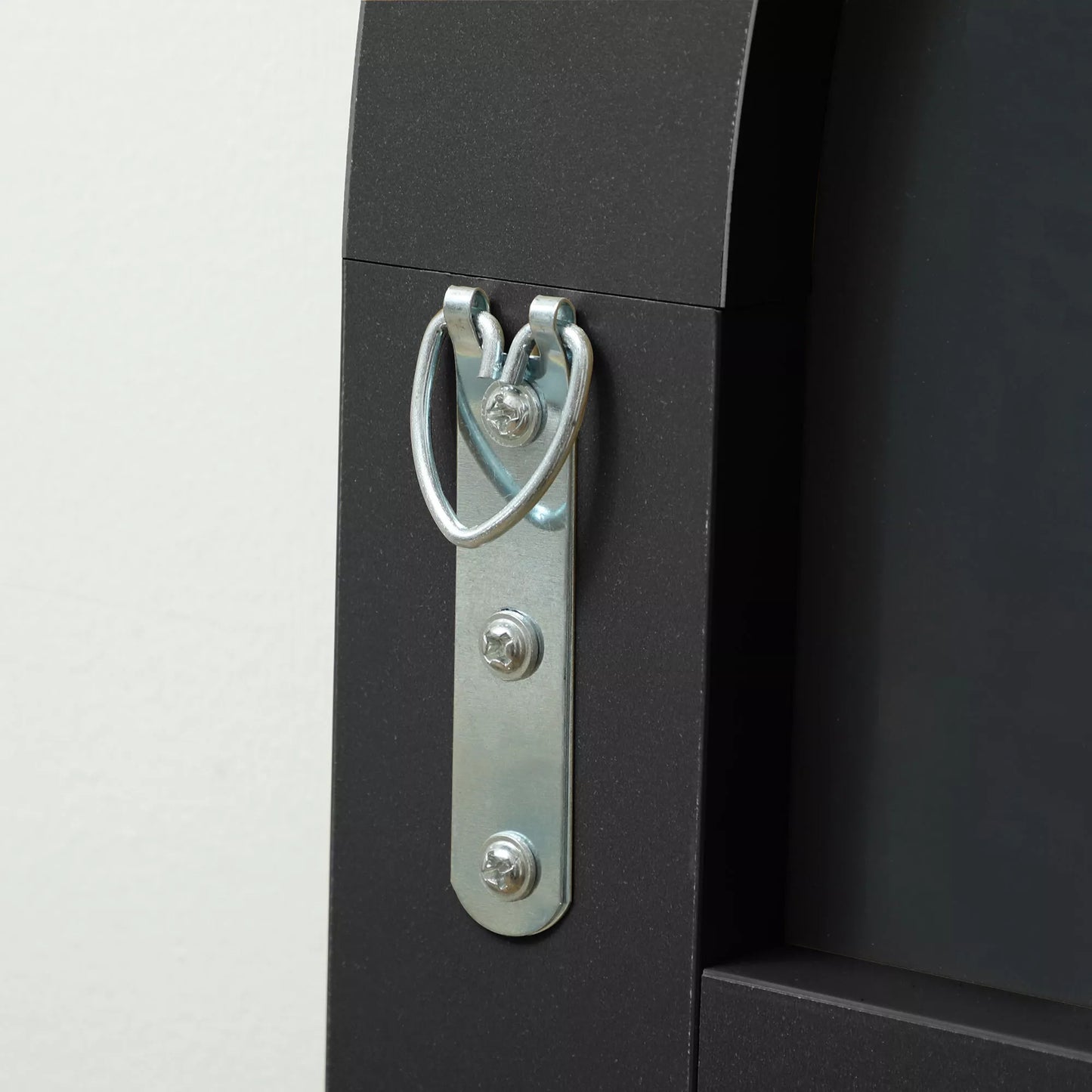 Viso kūno veidrodis, be rėmelio, laisvai pastatomas/tvirtinamas prie sienos, su metaliniu stovu, 50x150 cm, juodas