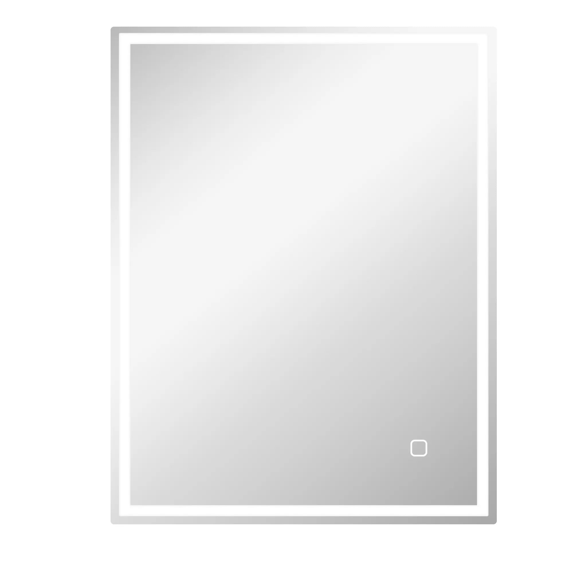 Vonios veidrodis su apšvietimu 90x70 cm LED Sieninis veidrodis su atminties funkcija 3 šviesos spalvos Sidabrinis