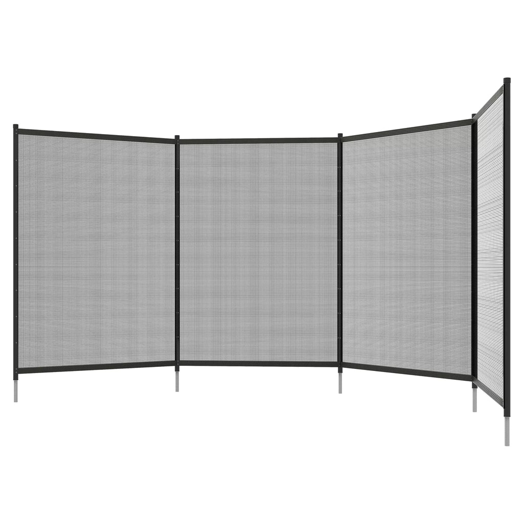 Baseino apsauginė tvora, baseino tvora vaikams, 4 dalys, aliuminis/tekstilė, 365 x 126 cm, juoda