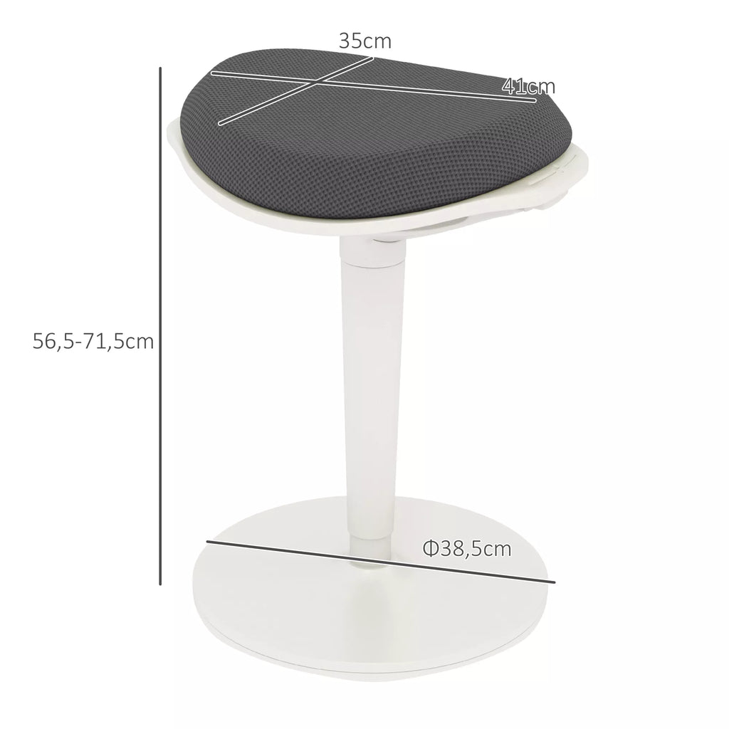 Biuro taburetė, ergonomiška pusiau stovima kėdė, reguliuojamo aukščio, iki 120 kg, 42,5 x 35,5 x 56,5-71,5 cm, pilka