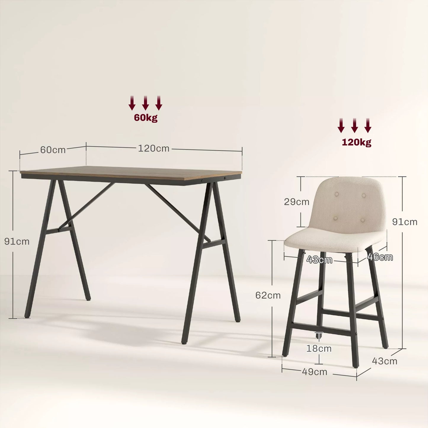 Sodo komplektas, 5 dalys, stalas ir 4 kėdės, sagų dygsniavimas, stora apmušalų apmušalai, linas, smėlio spalvos