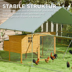 Grafika apie stabilią vištų aptvaro konstrukciją