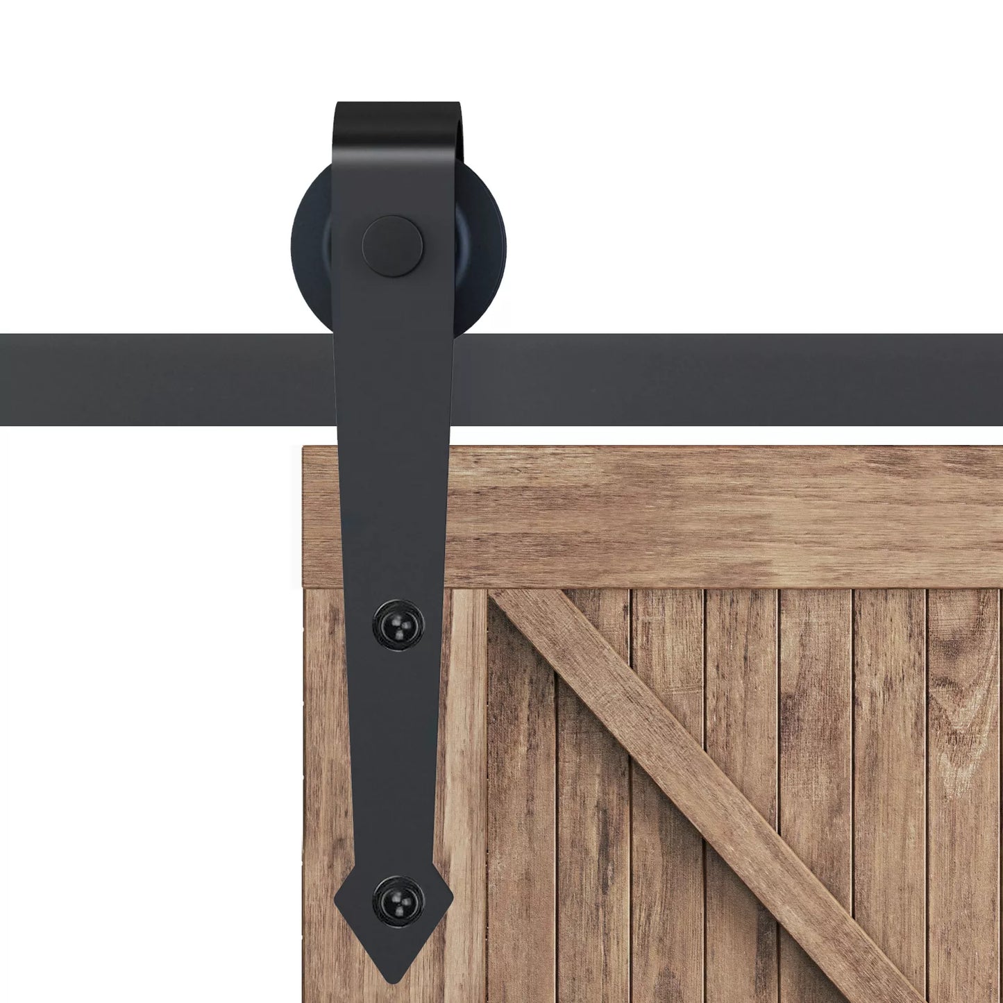 Bėgelių rinkinys stumdomosioms durims, metalinis, 2 m, maks. 100 kg apkrova, rudas