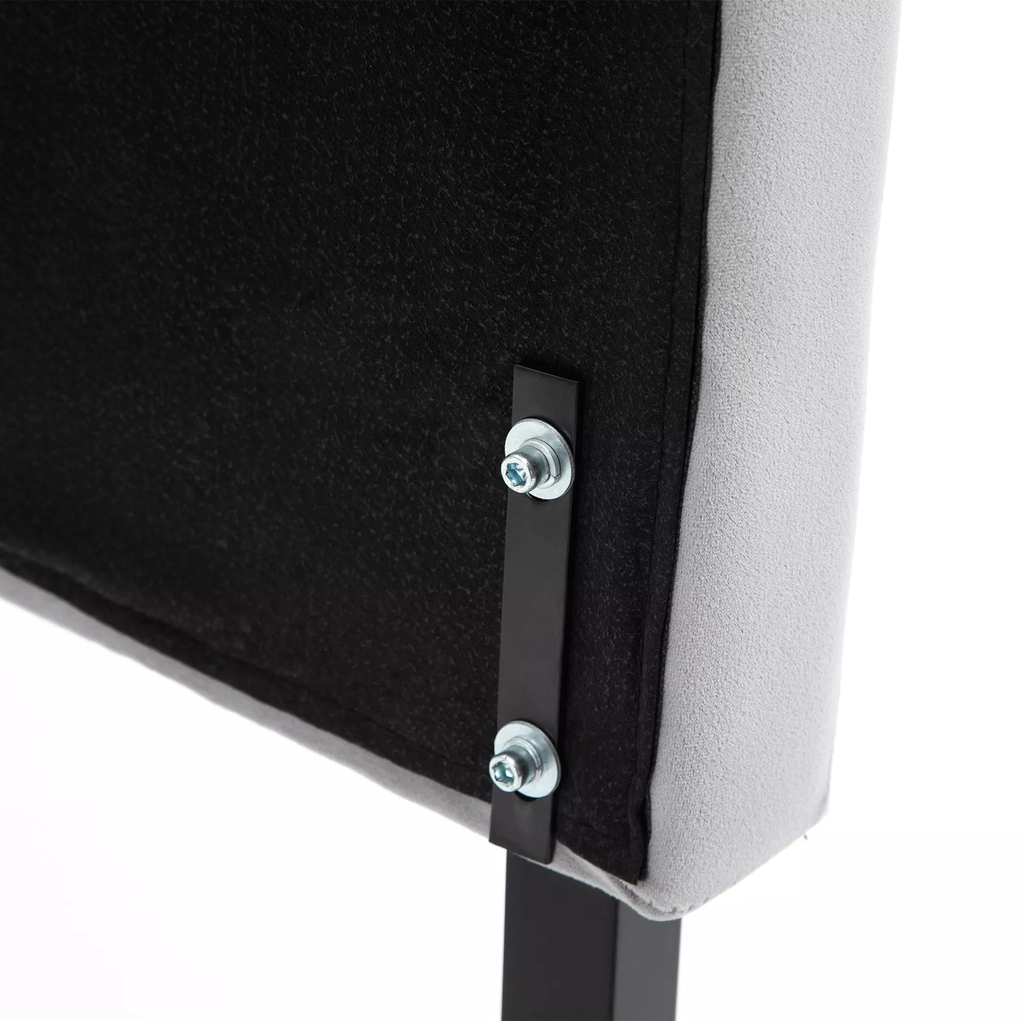 Lovos galvūgalis, minkštas lovos galvūgalis, atlošas, pilkos spalvos, tuopos, aksomo audinys, 185 x 8 x 134 cm