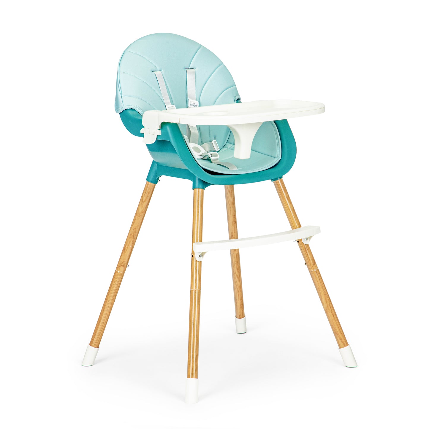ECOTOYS 2-in-1 reguliuojama vaikiška maitinimo kėdutė, mėlyna (6–36 mėn.)