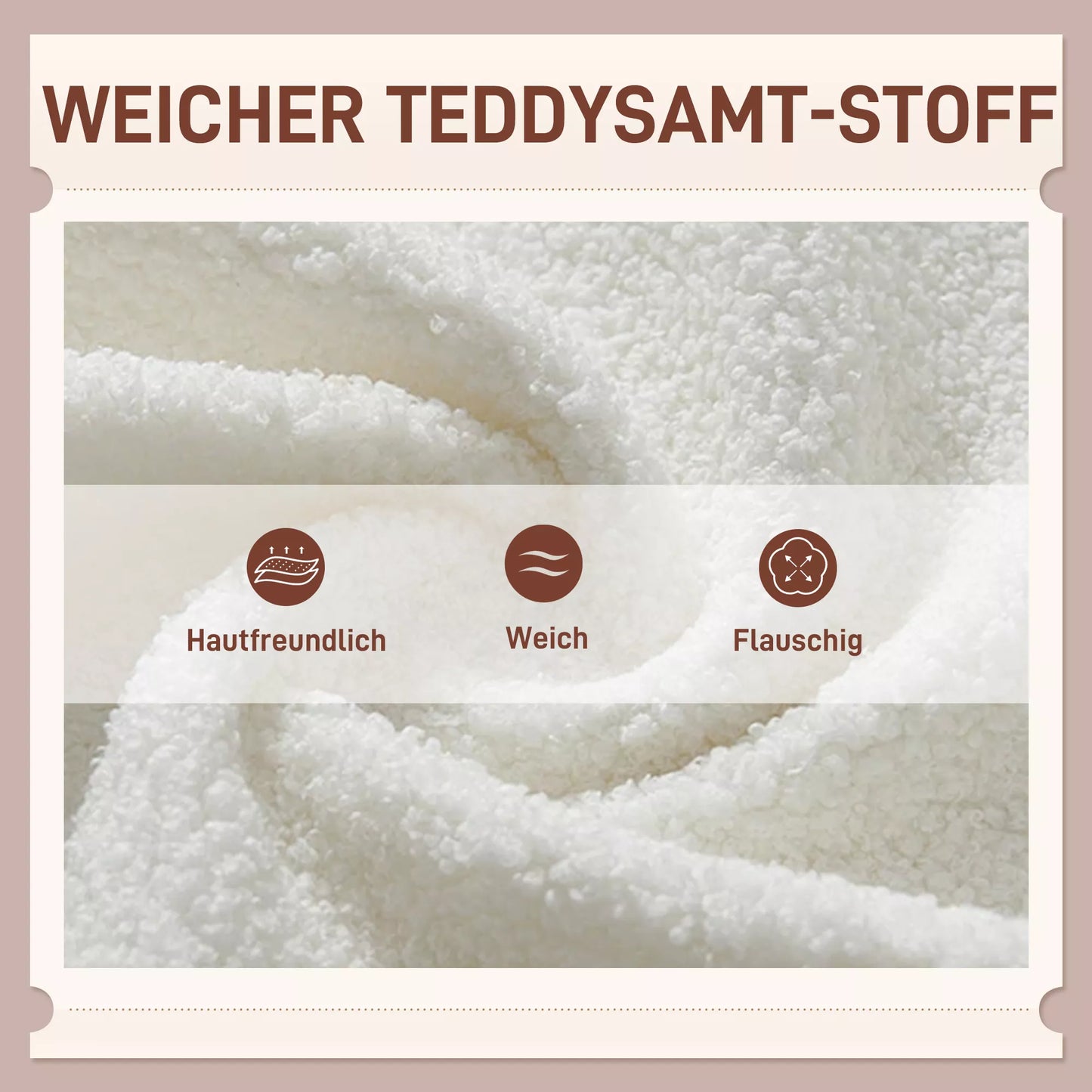 Svetainės fotelis su rombiniu dygsniavimu, gobtuvas iš teddy audinio, su dekoratyvine pagalvėle, 88 x 75 x 106 cm, baltas