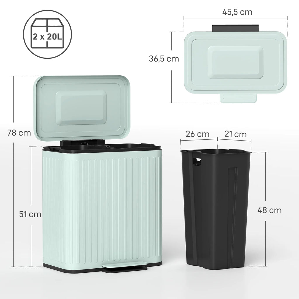 Vidiniai plastikiniai kibirai — 20 l talpa kiekviename