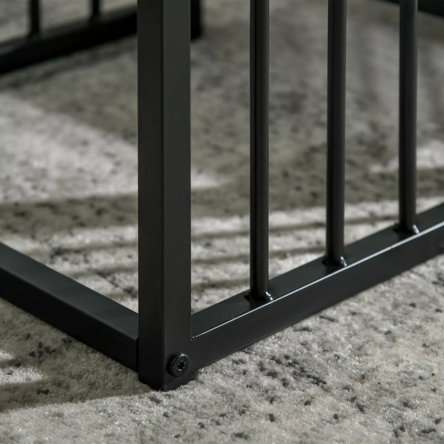 Stalinių stalelių rinkinys, lengvai prižiūrimi paviršiai, plieninis rėmas, balta/juoda