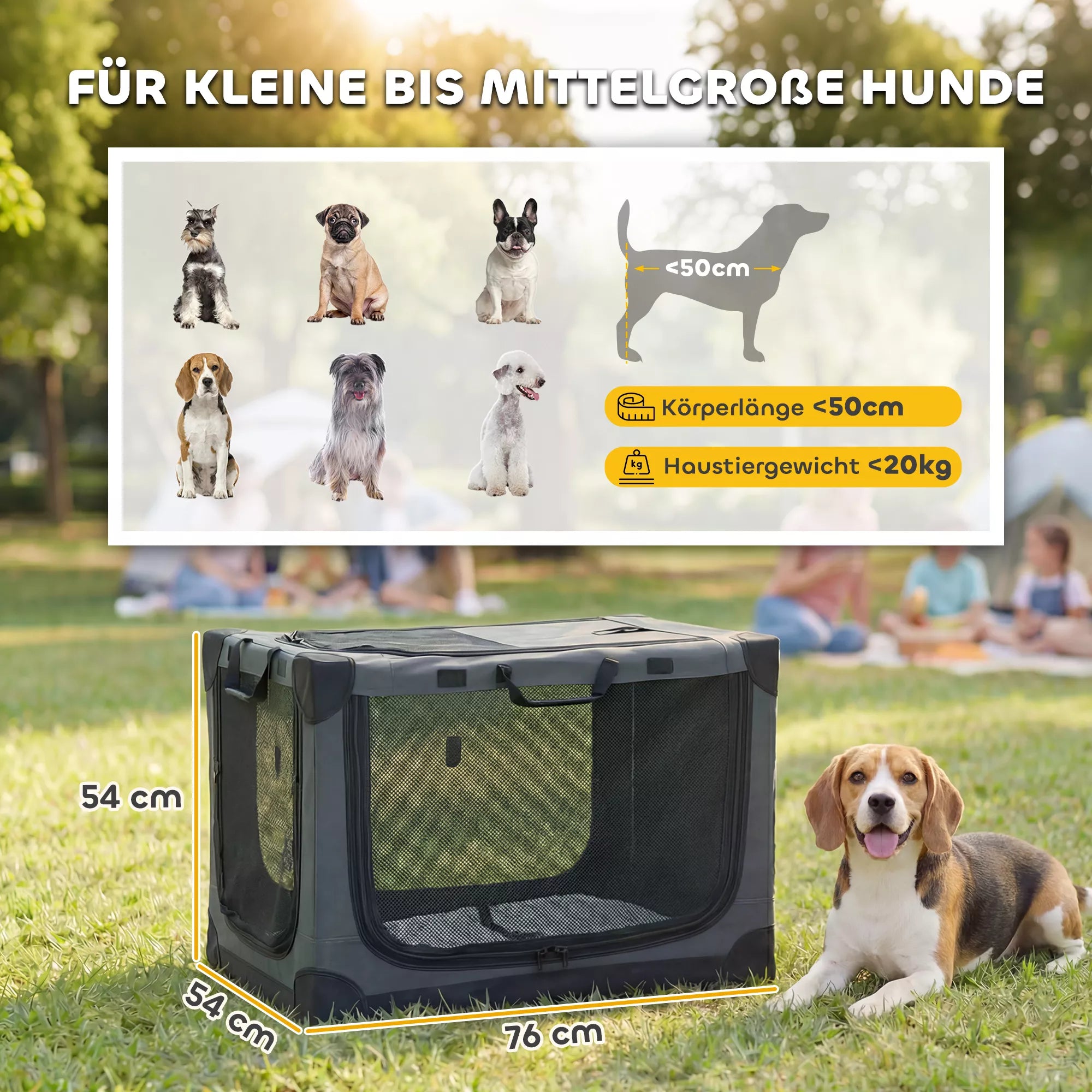 Sulankstoma šunų dėžė Šunų transportavimo dėžė su nuimamu, skalbiamu pagalvėle, pagaminta iš Oxford audinio, skirta šunims iki 20 kg, kariškos žalios spalvos.