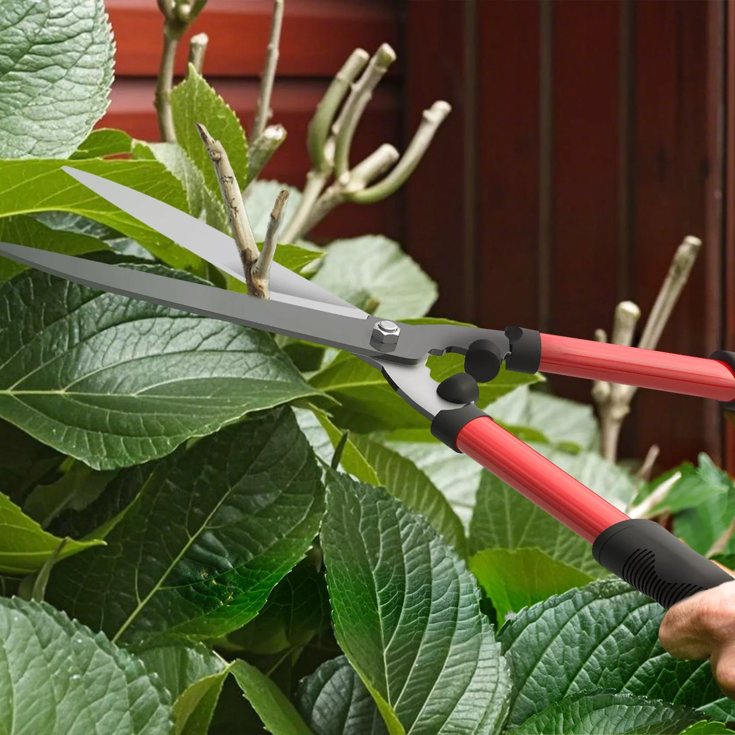 3 dalių sodo žirklių rinkinys su plieniniais ašmenimis ir rankena