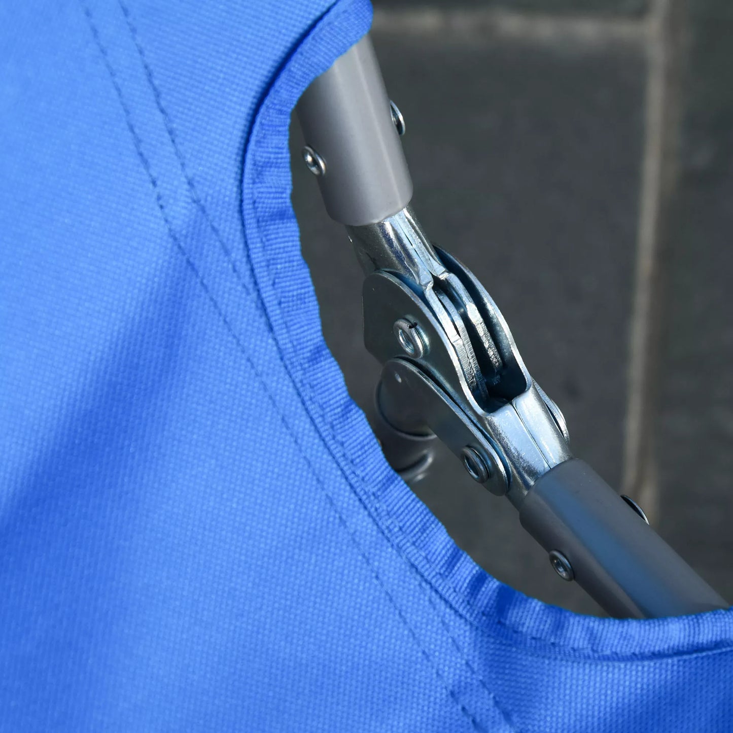 Sulankstomas gultas, reguliuojamas atlošas, nerūdijantis metalinis rėmas, 187 x 55 x 24, mėlynas