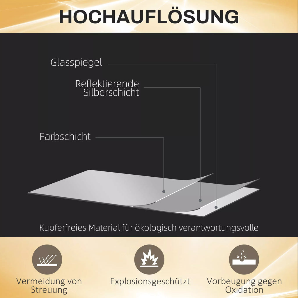 Viso kūno veidrodis su LED, reguliuojamo ryškumo, jutikliniu sensoriu, atminties funkcija, sidabrinis, 40x120 cm