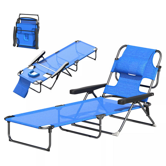 Gultas sodui, sulankstomas, atsparus oro sąlygoms, 194 cm x 72 cm x 31 cm, juodas + tamsiai mėlynas