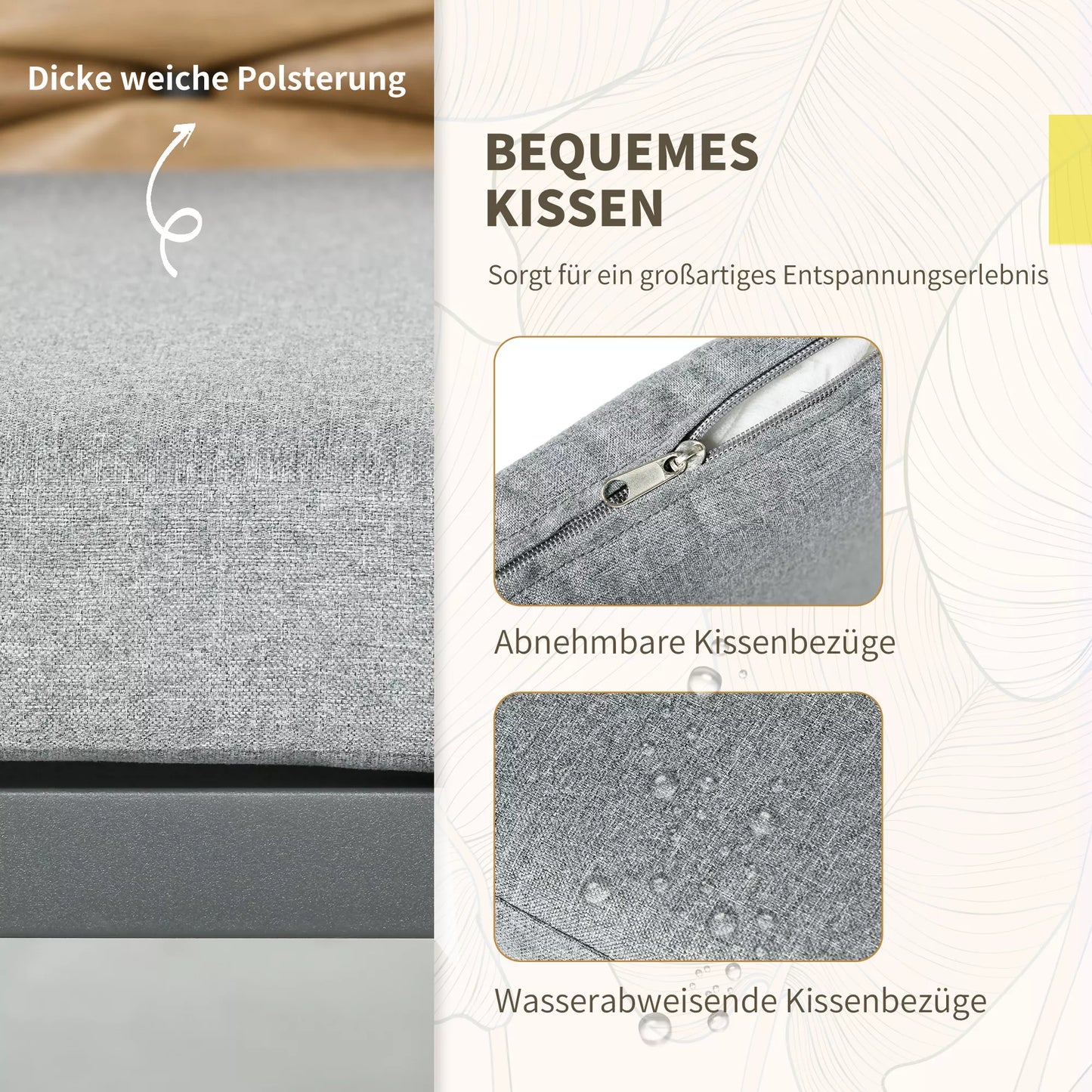 Lauko kėdės, terasinės kėdės, atsparios oro sąlygoms, modernaus dizaino, 57 x 58 x 87 cm, pilkos