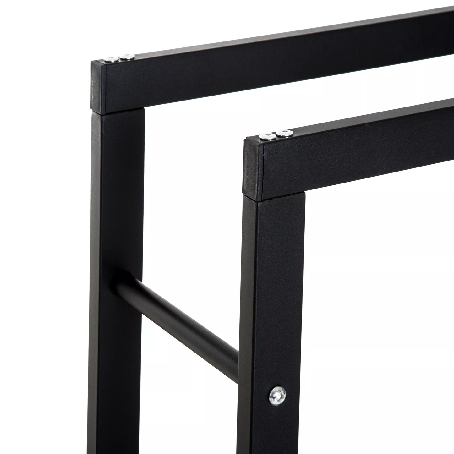 Metalinė malkinė 60 x 25 x 100 cm, laikiklis malkoms sudėti, plieninio rėmo, iki 100 kg, lauko malkų pavėsinė, medienos lentyna sodui, terasai, lauko reikmenims, juoda