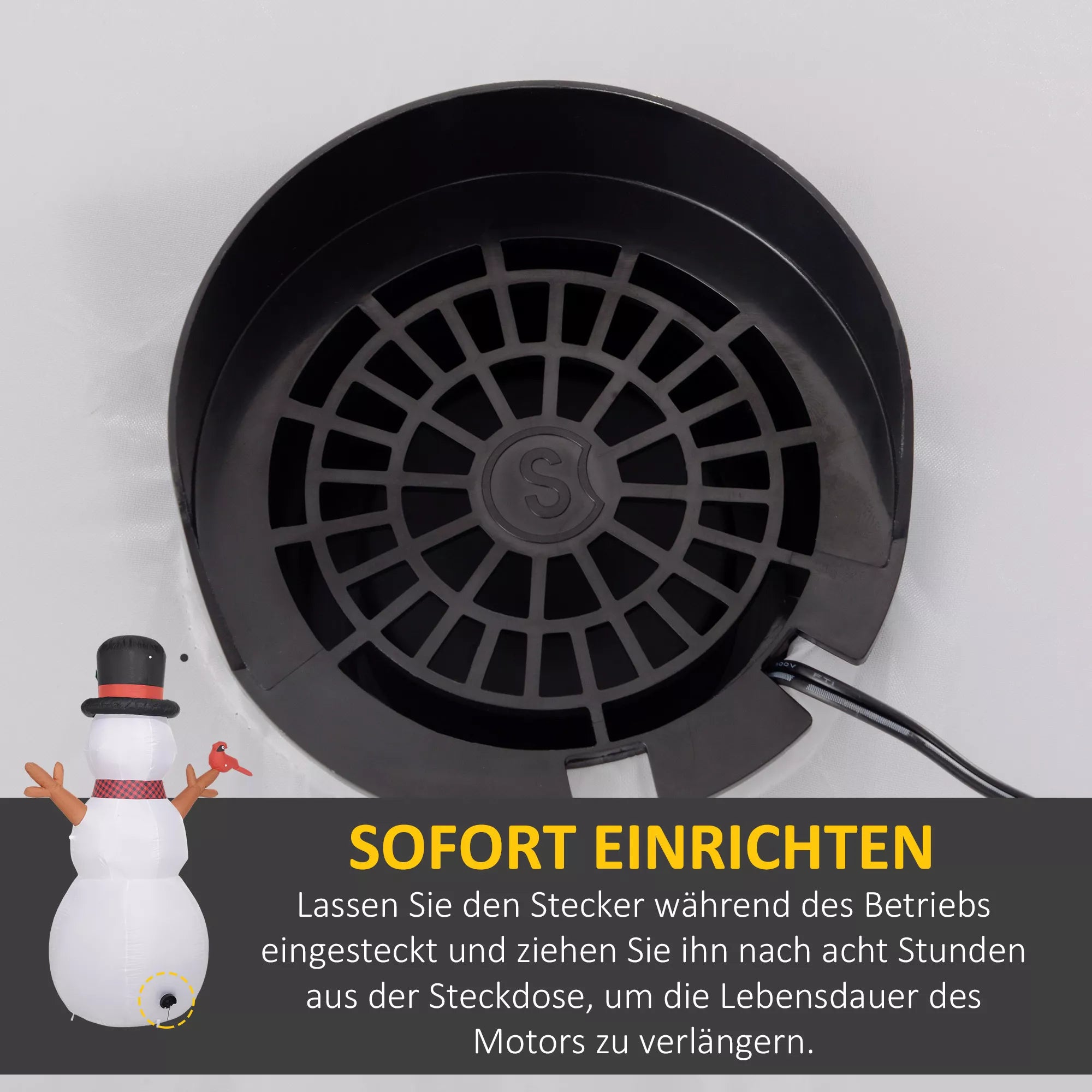 Didelis sniego senis, 2,40 m, Kalėdinė dekoracija, su LED, savaime prisipučiantis, Poliesteris