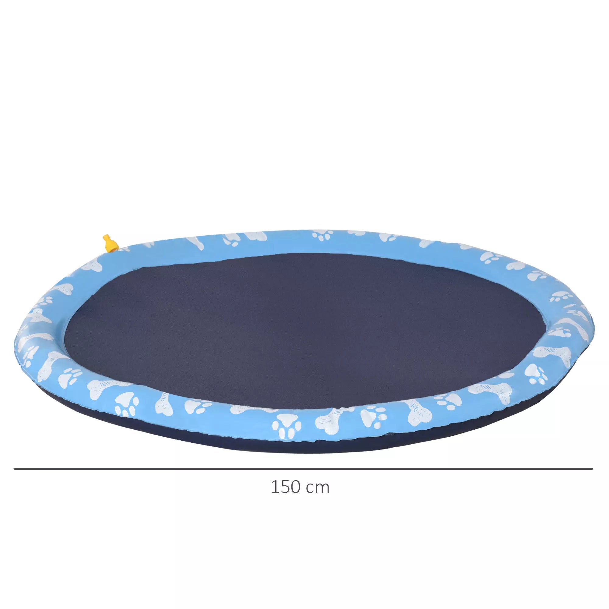Schema su kilimėlio matmenimis: skersmuo 150 cm