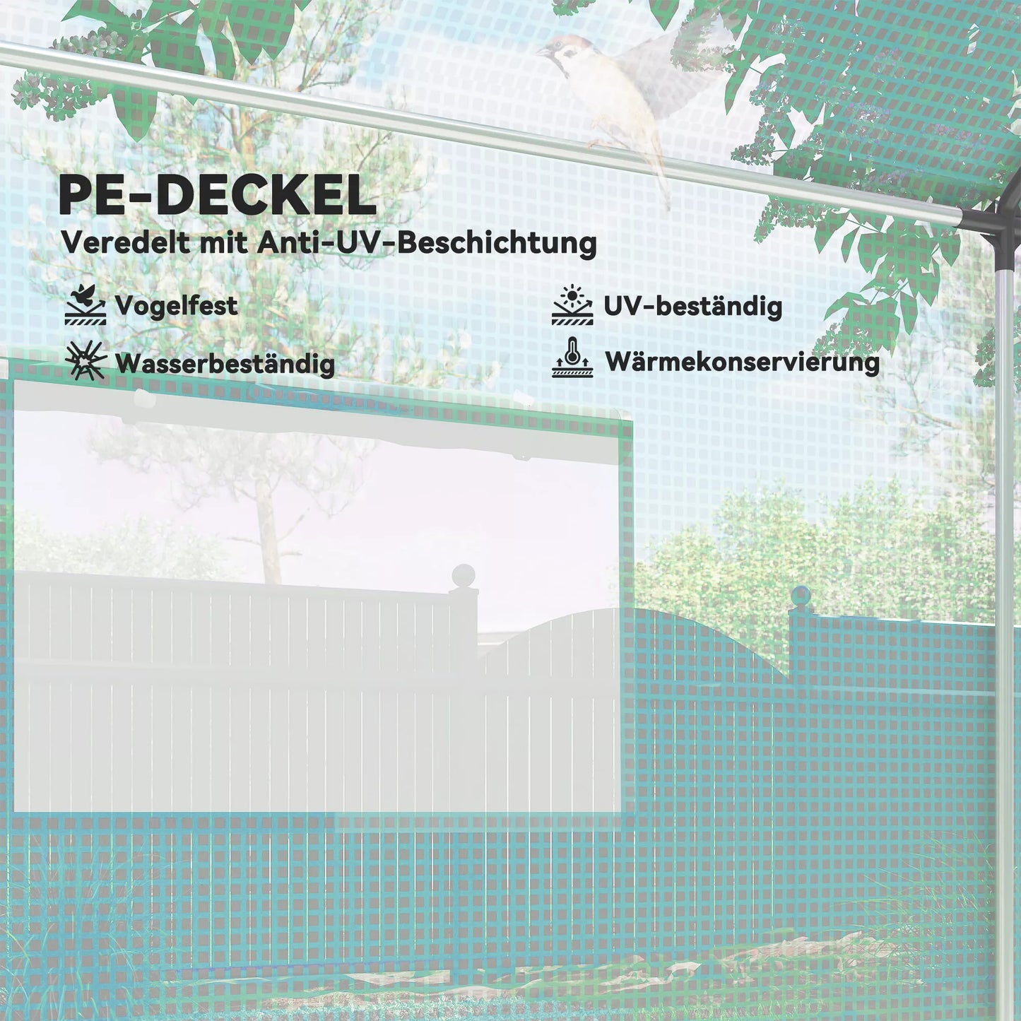 Tunelinis šiltnamis, suskleidžiamos durys ir langai, cinkuotas plieninis rėmas, 2x3x2 m, žalias