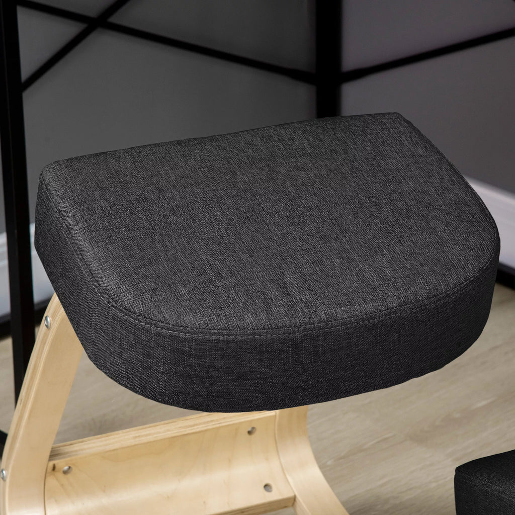 Ergonominė kelių kėdė, reguliuojamas aukštis, iki 120 kg, juoda