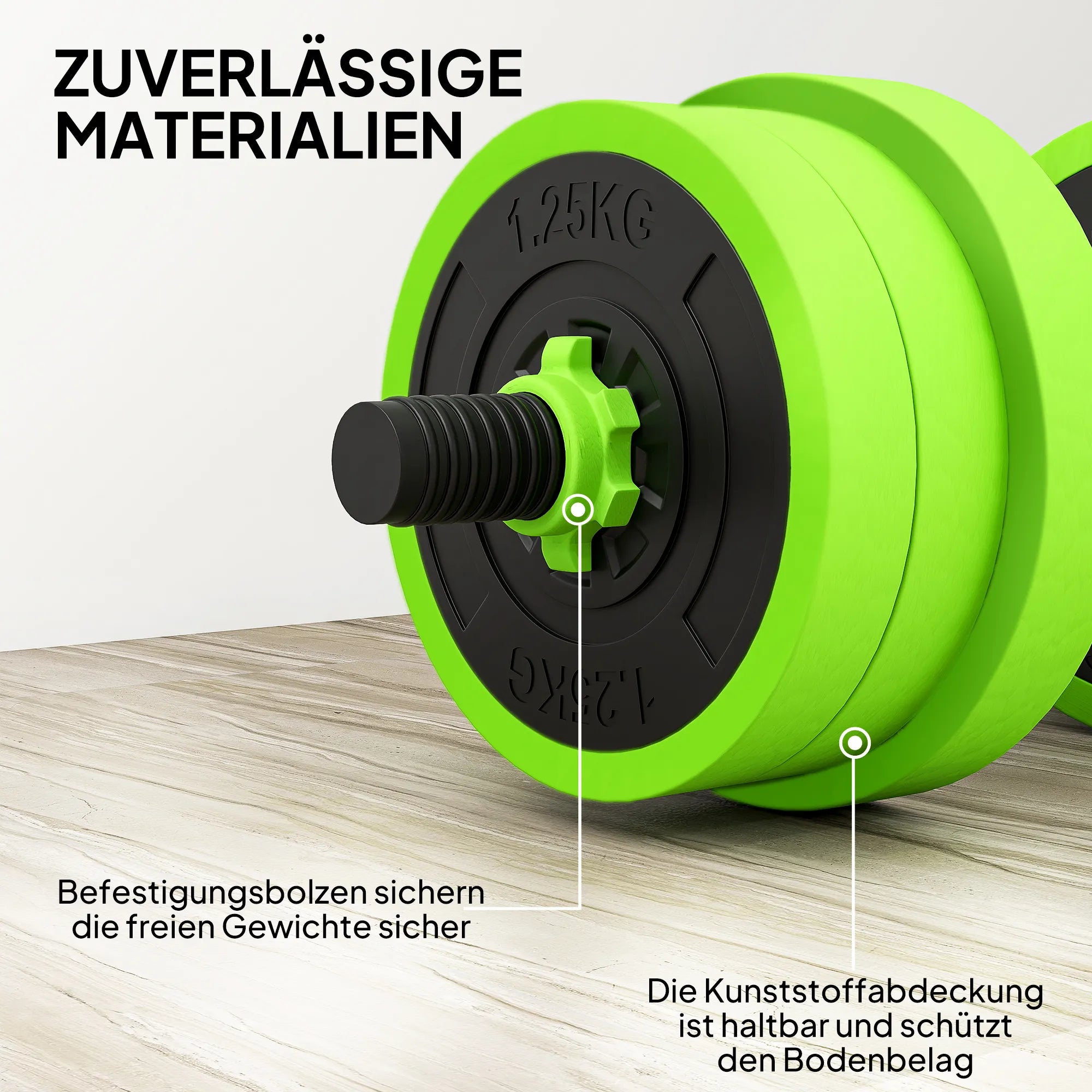 4 in 1 hantelių rinkinys 20 kg reguliuojami hanteliai ir štanga Kettlebell atsispaudimų rankenos Žalia