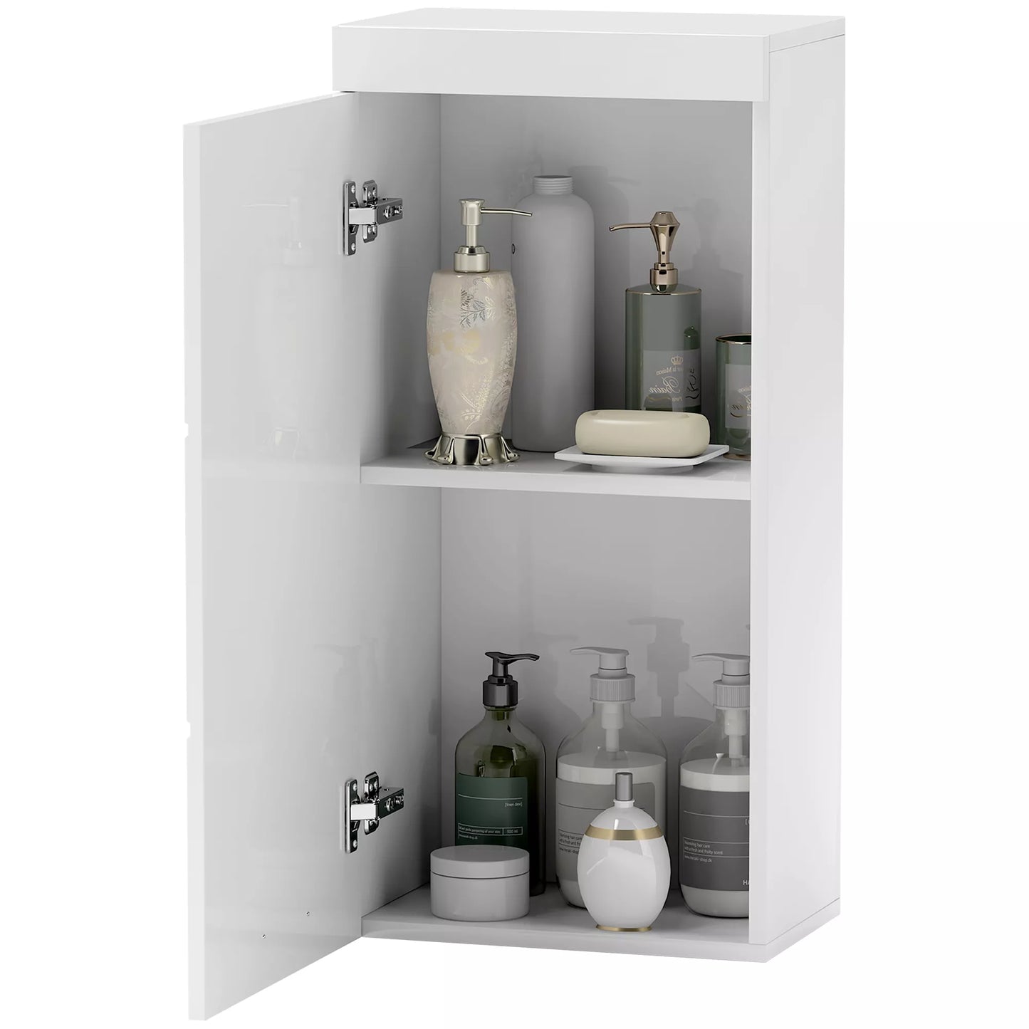 Dviejų pakopų vonios spintelė, komoda, sieninė, MDP, MDF, balta