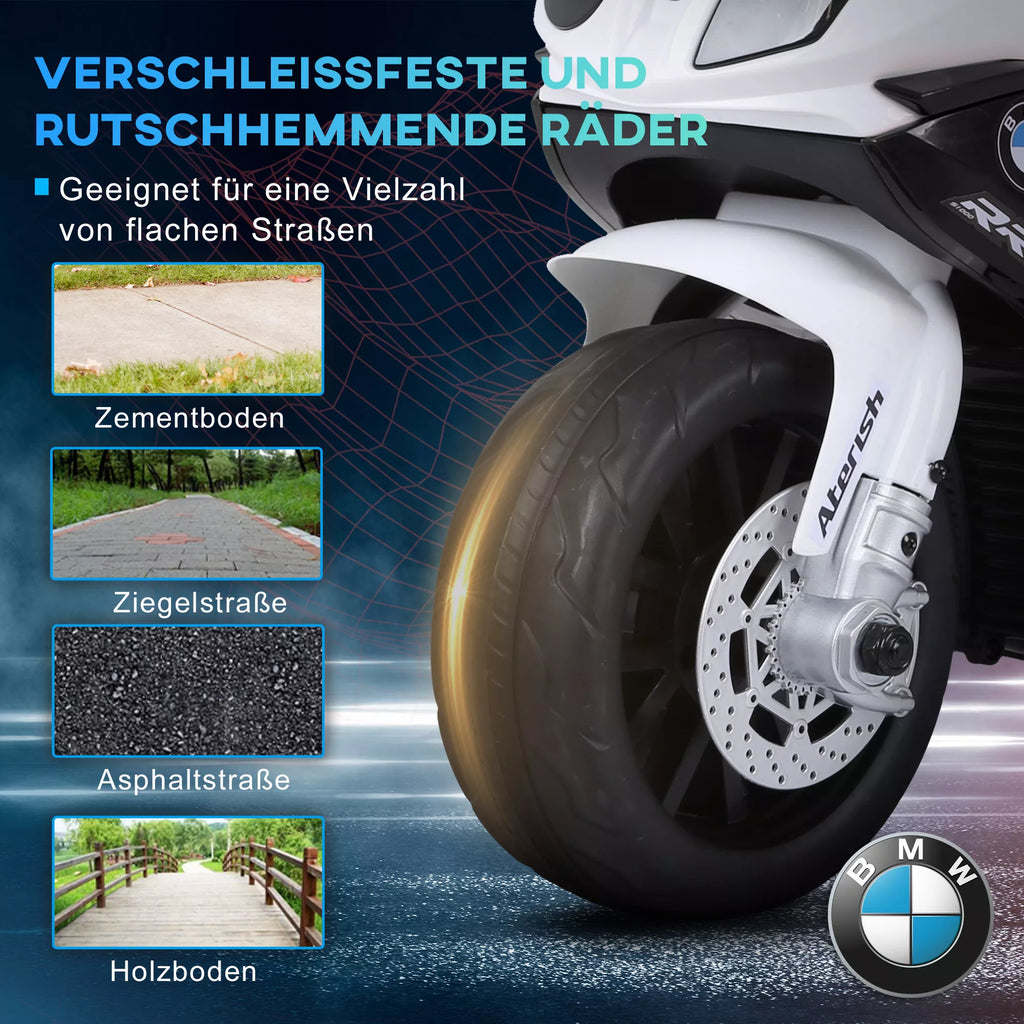 Elektrinis vaikų motociklas BMW S1000RR Elektrinis motociklas su muzika, žibintais, vaikų elektrinis motociklas vaikams nuo 18 iki 36 mėnesių Juodas