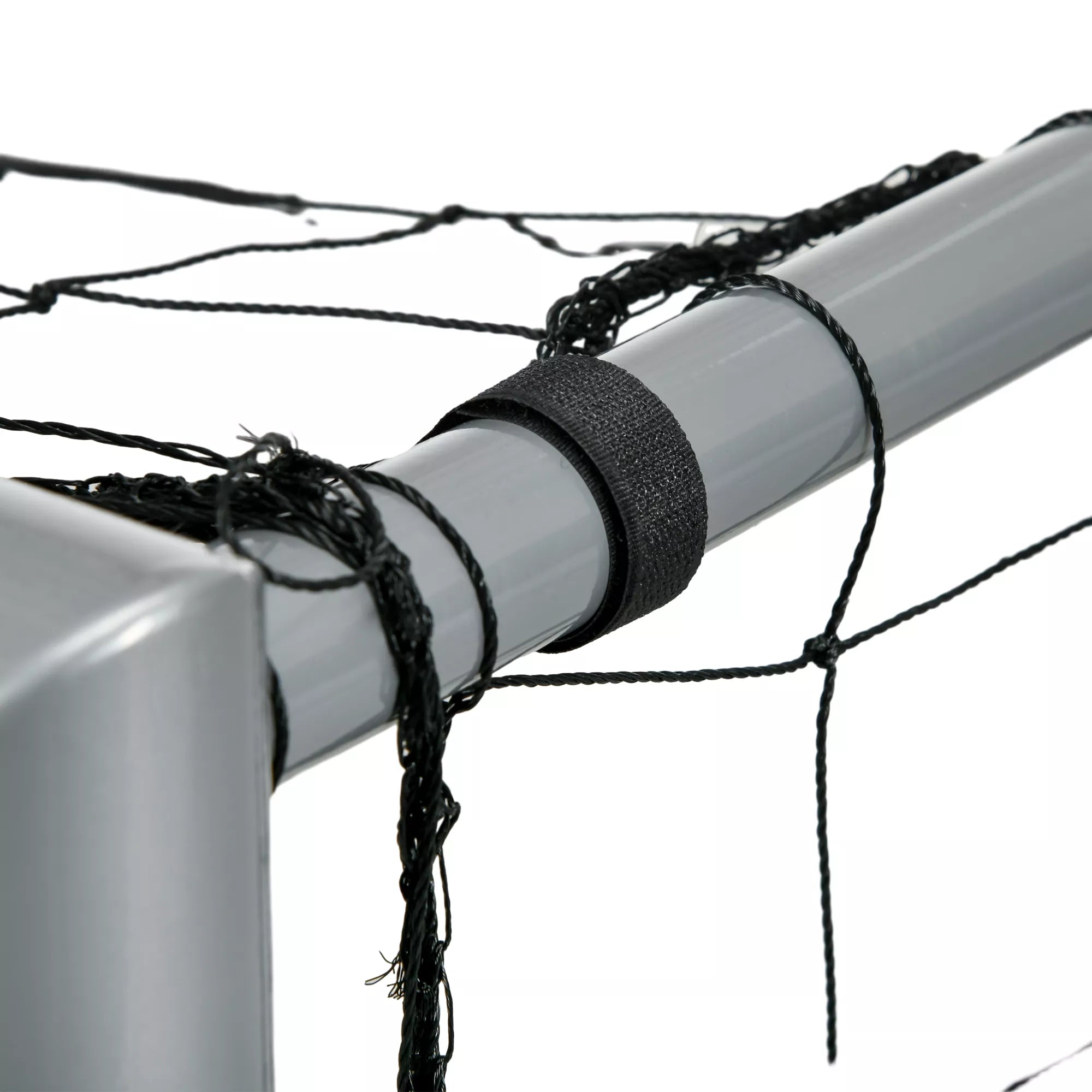Futbolo vartai su tinklu, 240 x 85 x 160 cm, pilki