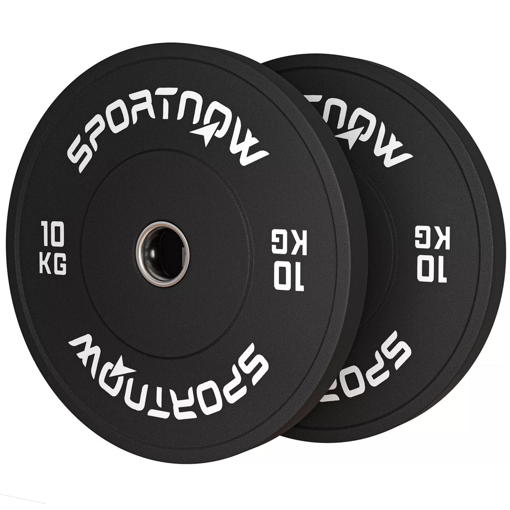 Hantelių diskų rinkinys, 2 x 10 kg, olimpinis standartas, guma, tylus, juodas