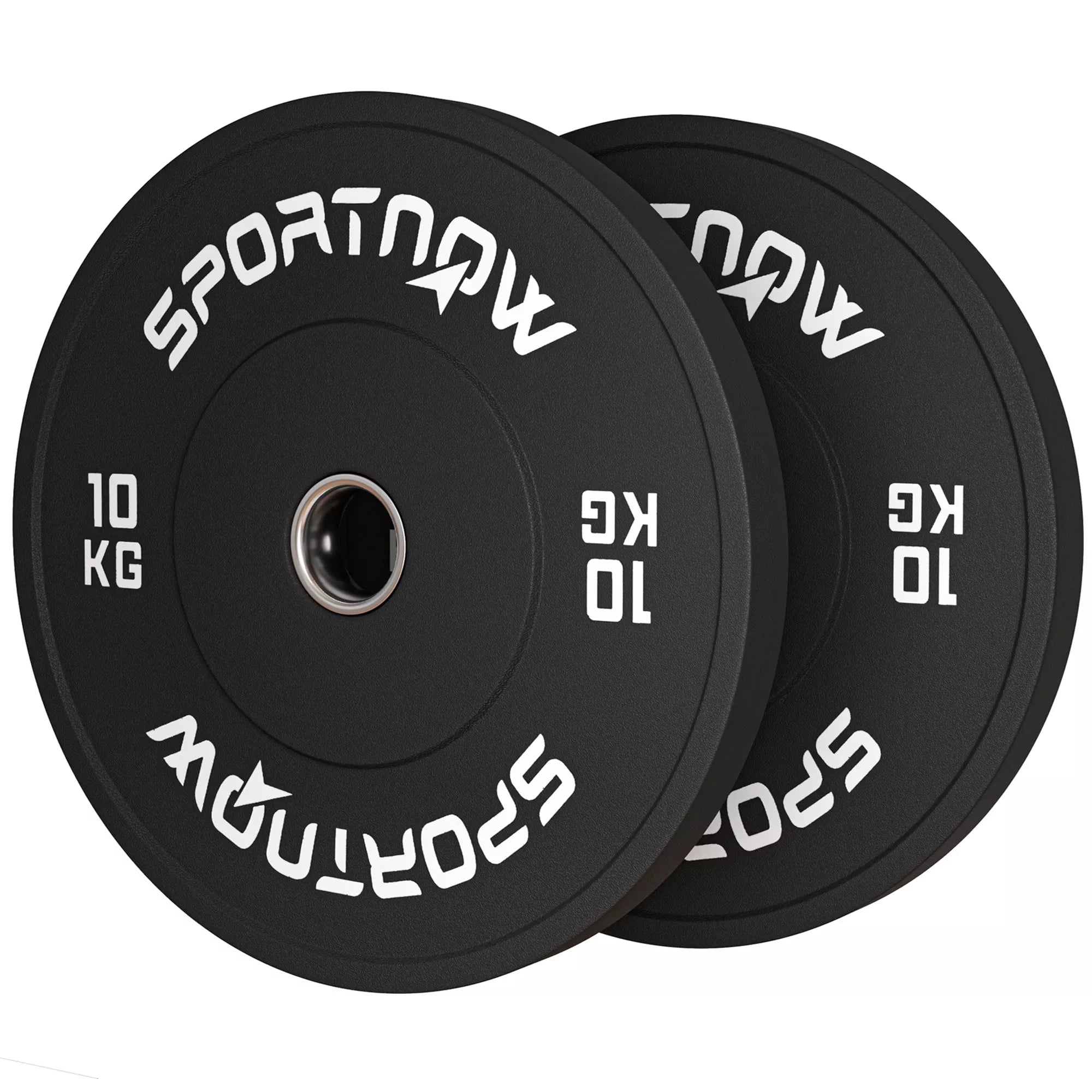 Hantelių diskų rinkinys, 2 x 10 kg, olimpinis standartas, guma, tylus, juodas