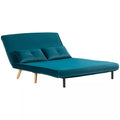 2 vietų miegamasis sofos, lovos sofa, į lovą transformuojama sofa, reguliuojamas atlošas, audinio apmušalas, metalinis rėmas, žalia