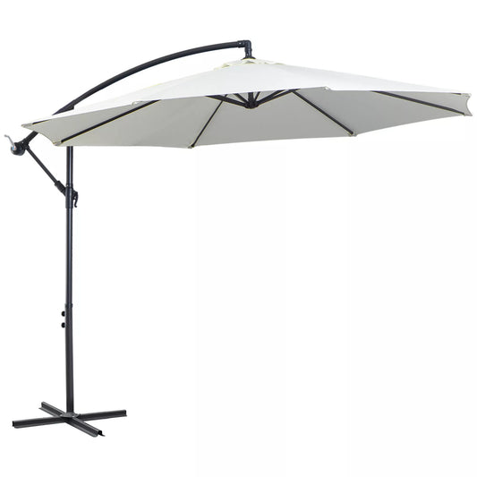 Skėtis nuo saulės su rankena, atsparus oro sąlygoms, 3 m x 3 m x 2,5 m, plienas, poliesteris