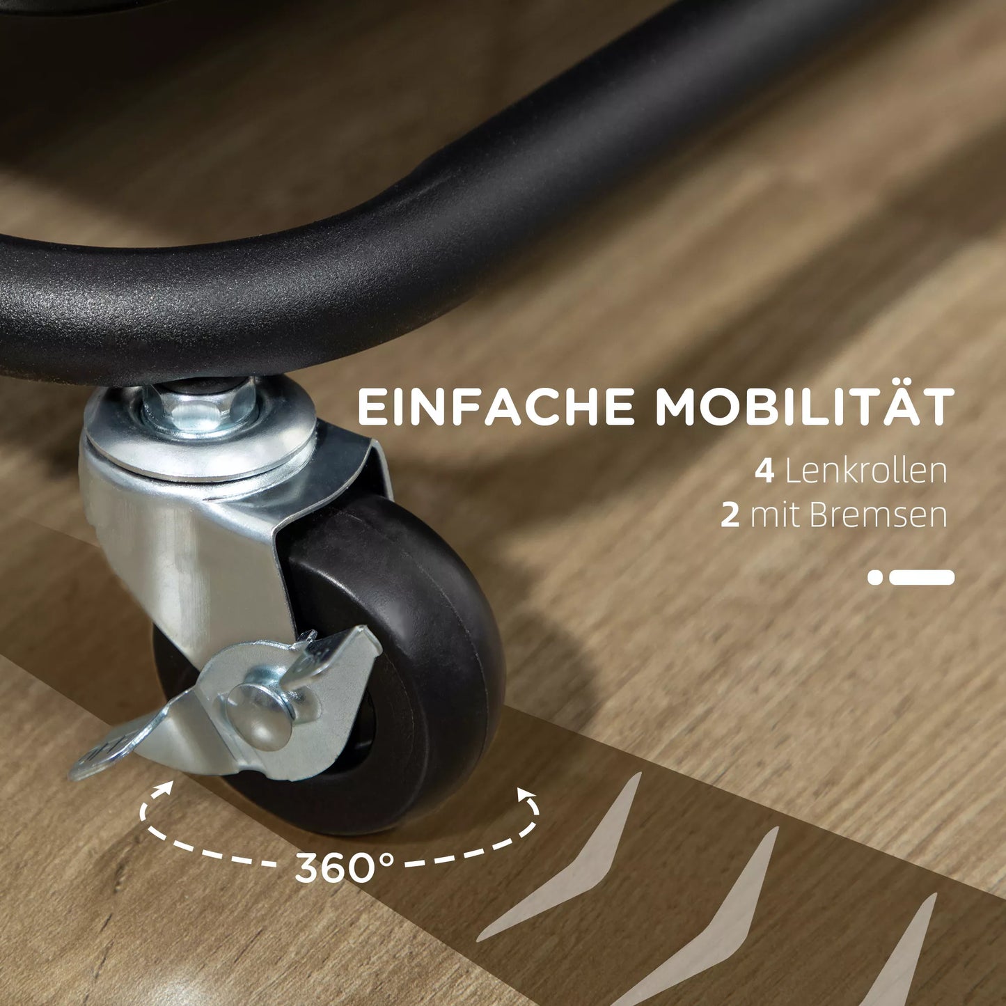 Ratinis vežimėlis su 3 lentynomis, laikymo krepšiais, kabliukais, pagalbinis vežimėlis virtuvei ar svetainei, plienas, plastikas, juodas