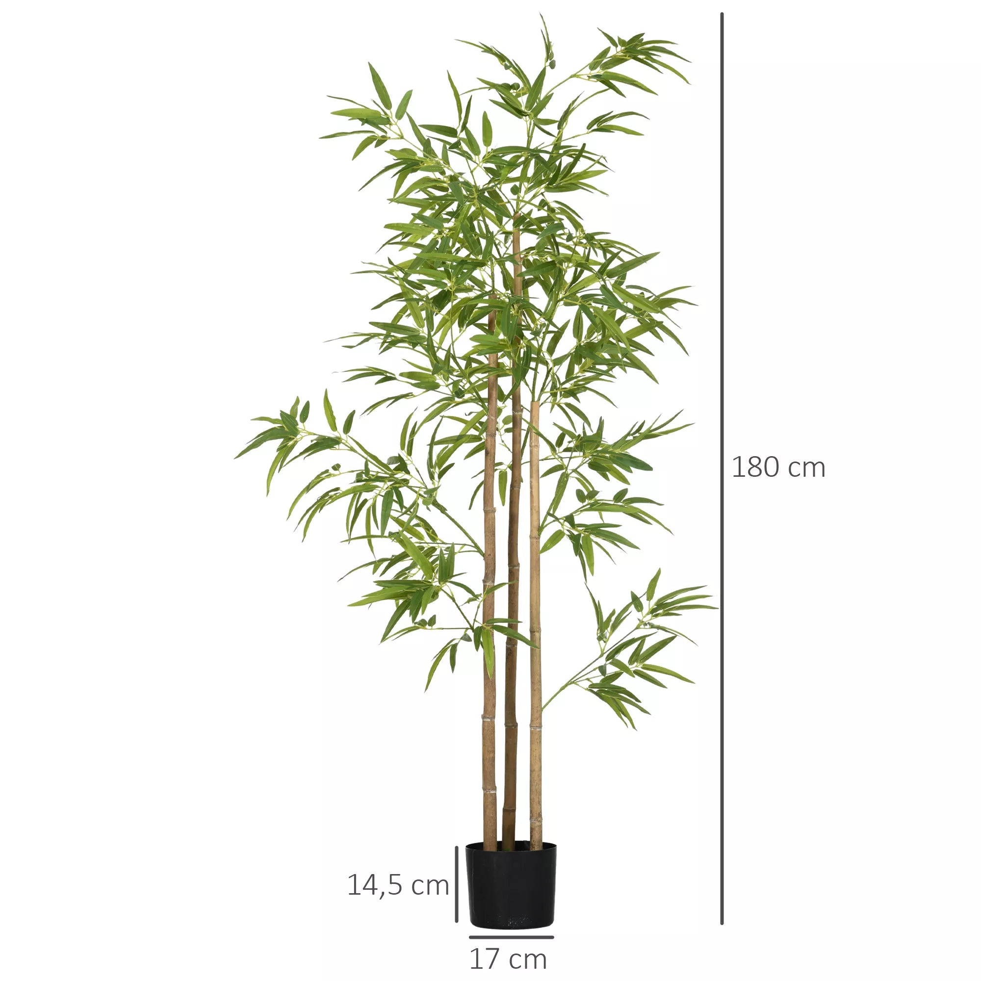 Dirbtinio bambuko matmenų schema: aukštis 180 cm