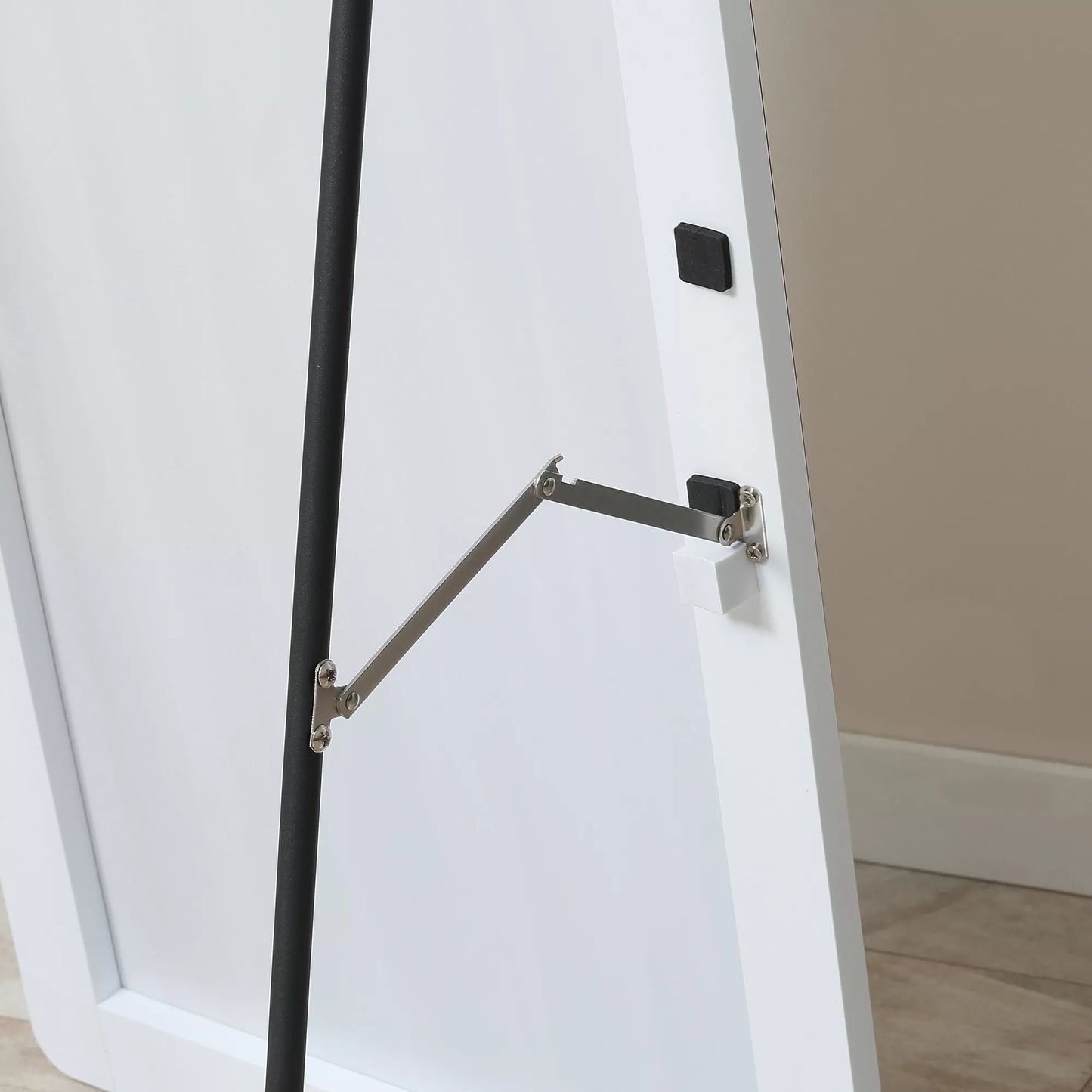 Pastatomas veidrodis, sieninis veidrodis, viso kūno veidrodis, aliuminis, 45 cm x 37 cm x 158,5 cm, sidabrinis