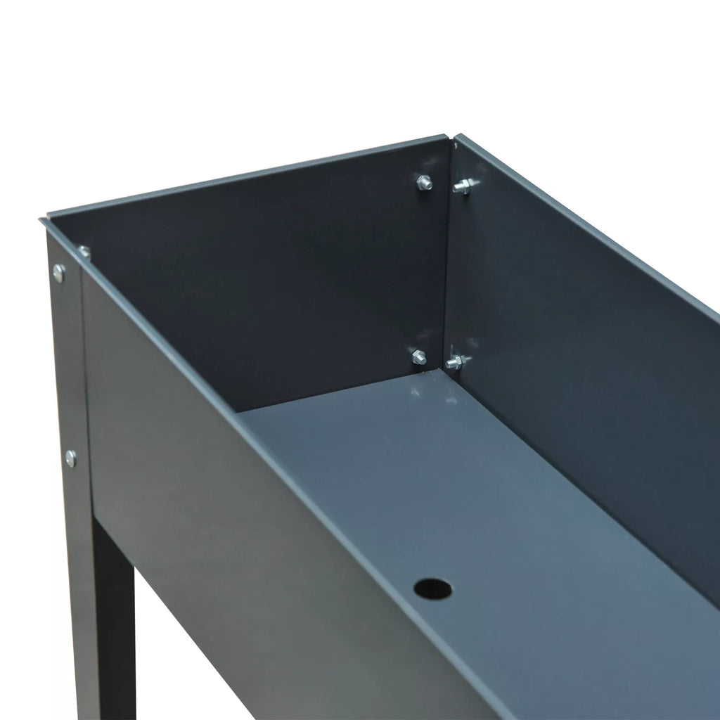 Aukštas lysvė, žolelių lysvė, vazonas su 3 drenažo skylėmis, vazonas su kojelėmis, metalas, 100 x 30 x 80 cm