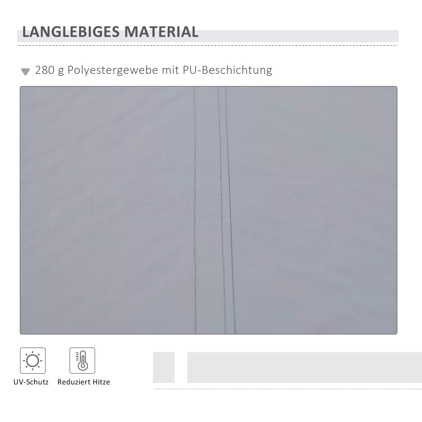 Markizė, 3,95 x 2,45 m, Apsauga nuo saulės, įtraukiama, su rankine alkūne, metalinis rėmas, poliesteris, pilka/balta