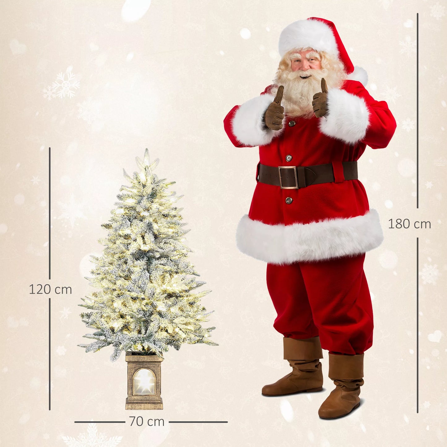 Dirbtinė Kalėdų eglutė, sniego efektas, 100 LED lempučių, 8 režimai, plastikinė