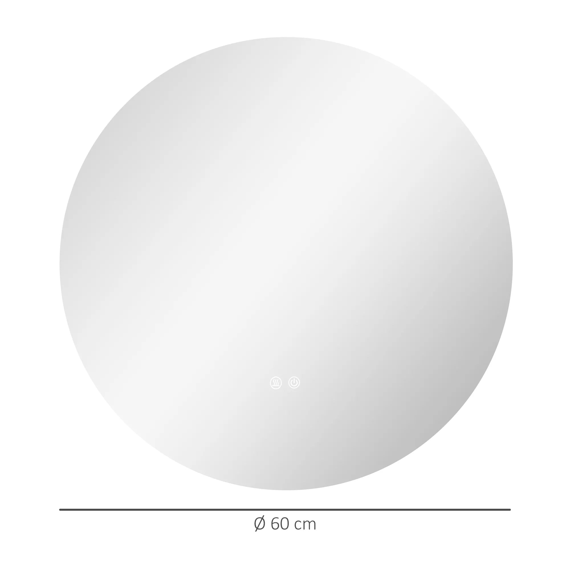 Vonios veidrodis, LED, spalvų keitimas, apsauga nuo rasojimo, jutiklinis jungiklis, IP44, Ø 60 cm, baltas